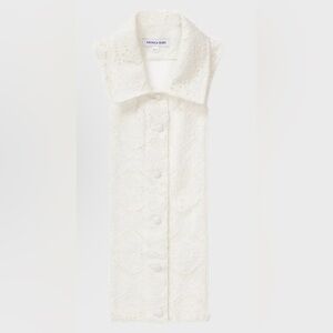 Veronica Beard Sati Lace Dickey in White Size 00-14 Cotton